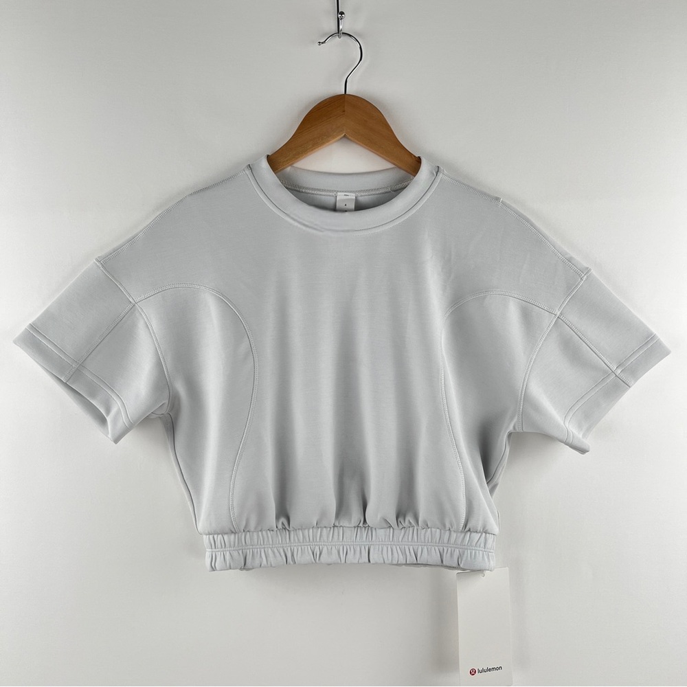 NWT Lululemon Softstreme Gathered Tee - Light Vapor
